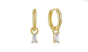 petite drop pendant huggie earrings 15mm